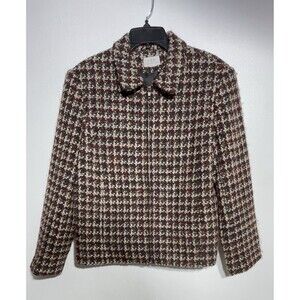 Cricket Lane Collection Tweeted Zip Up Blazer Size 10